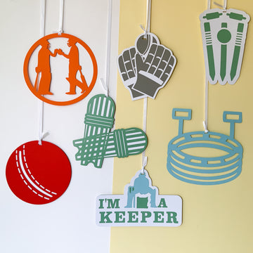 Cricket Theme Birthday Decoration for Husband,Teen|Ceiling Swirls Hanging for Bday Decor|Set of 7 Paper Cricket Hangings for Boys,Kids,Men,Multicolor